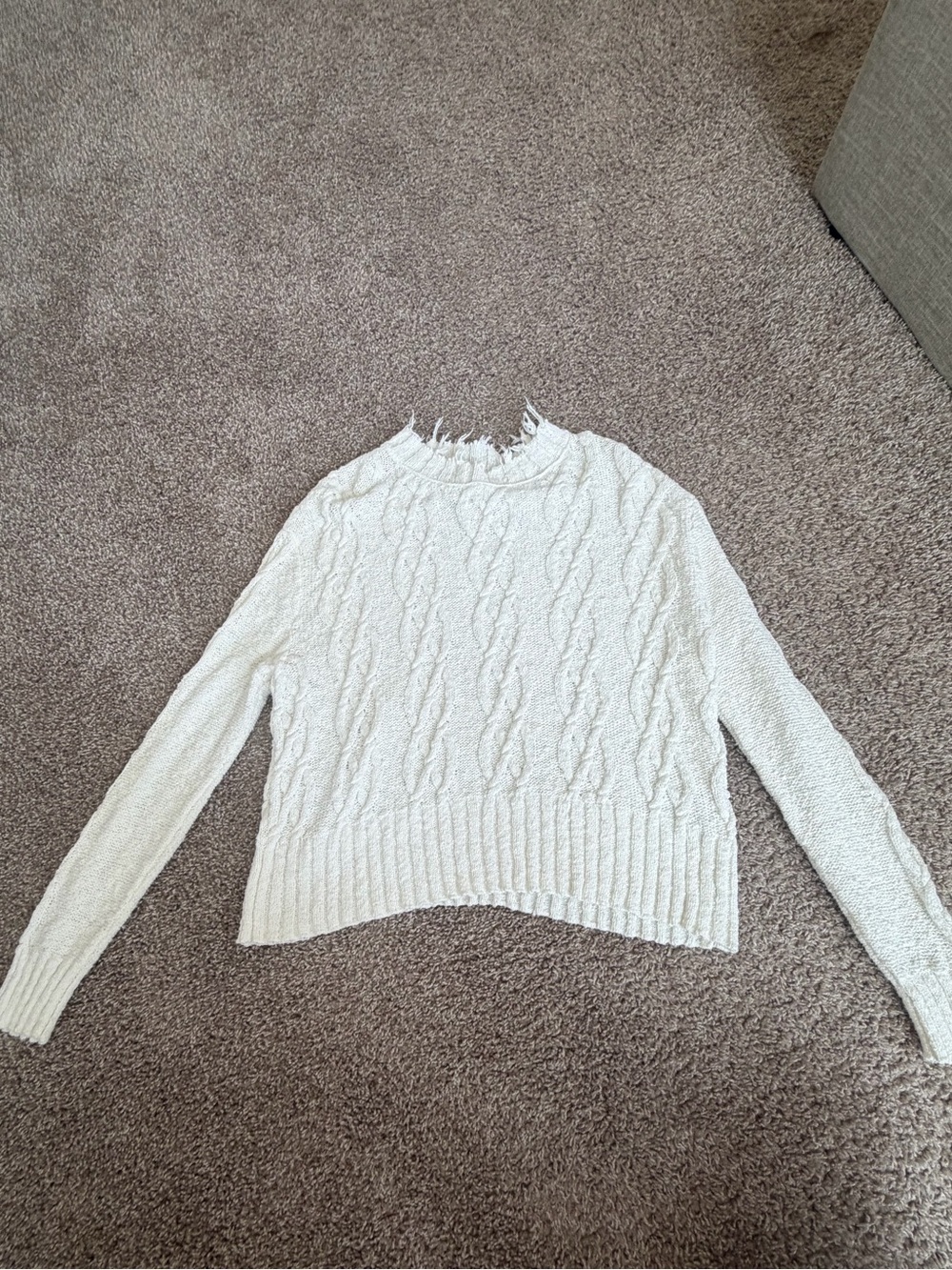 Treasure & Bond Cream Cable Knit Crewneck Sweater